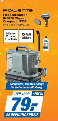 Expert Rowenta Fleckenreiniger IN3020 Clean it Compact IN302 Angebot