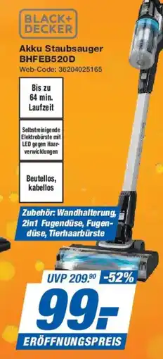 Expert BLACK+ DECKER Akku Staubsauger BHFEB520D Angebot