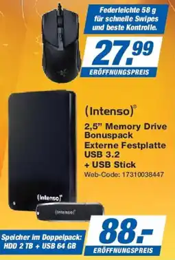 Expert Intenso 2,5" Memory Drive Bonuspack Externe Festplatte USB 3.2 + USB Stick Angebot