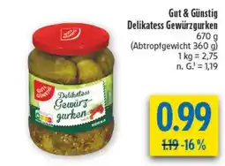 diska Gut & Günstig Delikatess Gewürzgurken Angebot