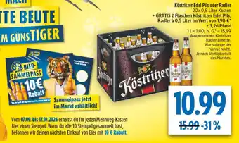 diska Köstritzer Edel Pils oder Radler Angebot