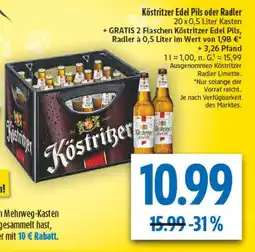 diska Köstritzer Edel Pils oder Radler Angebot