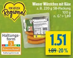 diska Wiener Würstchen mit Käse Angebot