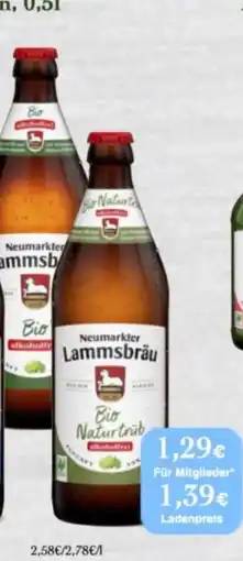 LPG Biomarkt Neumarkter Lammsbräu Bio Naturtrüb Angebot