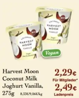LPG Biomarkt Harvest Moon Coconut Milk Joghurt Vanilla Angebot