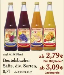 LPG Biomarkt Beutelsbacher Säfte Angebot