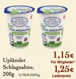 LPG Biomarkt Upländer Schlagsahne Angebot