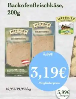 LPG Biomarkt Juffinger Backofenfleischkäse Angebot