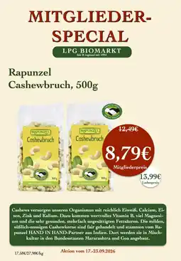 LPG Biomarkt Rapunzel Cashewbruch Angebot