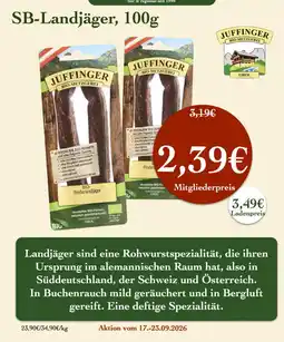 LPG Biomarkt Juffinger SB-Landjäger Angebot