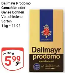 Globus Dallmayr Prodomo Gemahlen oder Ganze Bohnen Angebot