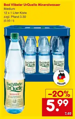 Netto Getränke Discount Bad Vilbeler UrQuelle Mineralwasser Angebot