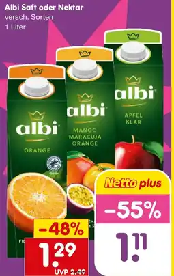 Netto Getränke Discount albi Saft oder Nektar Angebot