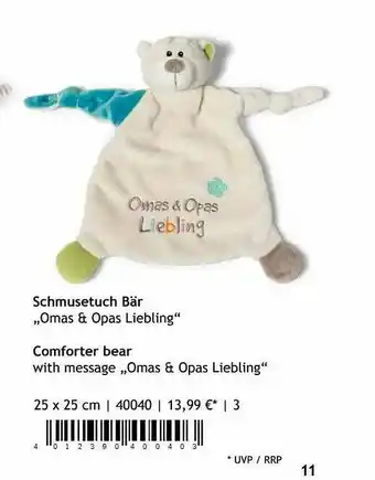 Nici Schmusetuch Bär „omas & Opas Liebling“ Angebot