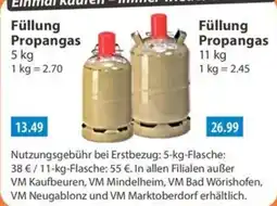 V Markt Füllung Propangas Angebot