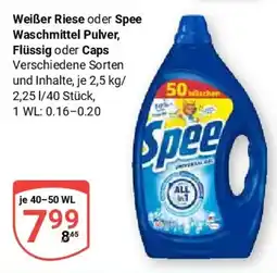Globus Weißer Riese oder Spee Waschmittel Pulver, Flüssig oder Caps Angebot