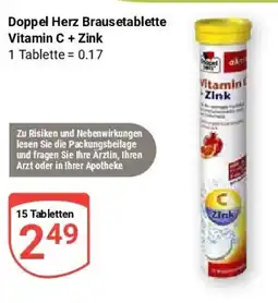 Globus Doppel Herz Brausetablette Vitamin C + Zink Angebot