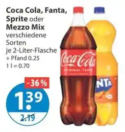 V Markt Coca Cola, Fanta, Sprite oder Mezzo Mix Angebot