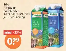 V Markt Stich Allgäuer Frischmilch Angebot