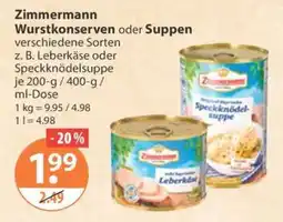 V Markt Zimmermann Wurstkonserven oder Suppen Angebot