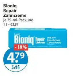 V Markt Bioniq Repair Zahncreme Angebot