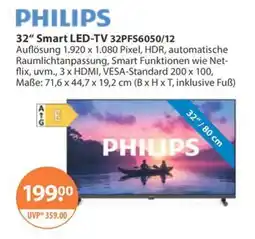 V Markt PHILIPS 32" Smart LED-TV 32PFS6050/12 Angebot