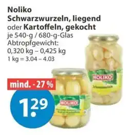 V Markt Noliko Schwarzwurzeln, liegend oder Kartoffeln, gekocht Angebot