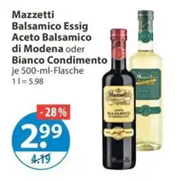 V Markt Mazzetti Balsamico Essig Aceto Balsamico di Modena oder Bianco Condimento Angebot