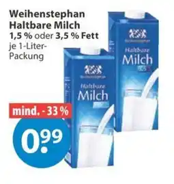 V Markt Weihenstephan Haltbare Milch Angebot