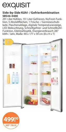 V Markt exquisit Side-by-Side Kühl- / Gefrierkombination SBS46-040E Angebot