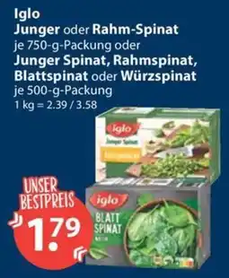V Markt Iglo Junger oder Rahm-Spinat Angebot
