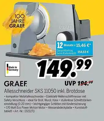 MEDIMAX Graef. Allesschneider Sks 11050 Inkl Brotdose Angebot