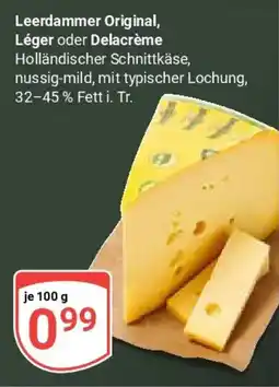 Globus Leerdammer Original, Léger oder Delacrème Angebot