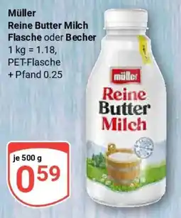 Globus Müller Reine Butter Milch Flasche oder Becher Angebot