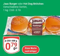 Globus Jaus Burger oder Hot Dog Brötchen Angebot