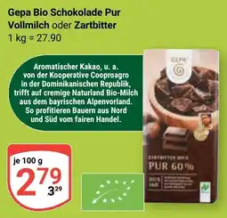 Globus Gepa Bio Schokolade Pur Vollmilch oder Zartbitter Angebot