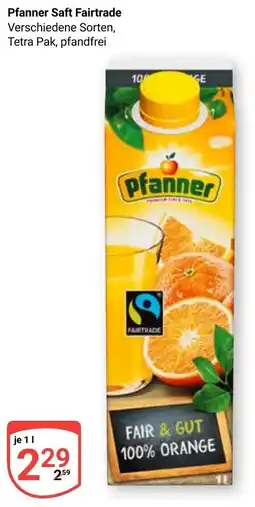 Globus Pfanner Saft Fairtrade Angebot