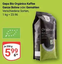 Globus Gepa Bio Orgánico Kaffee Ganze Bohne oder Gemahlen Angebot