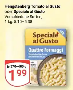 Globus Hengstenberg Tomato al Gusto oder Speciale al Gusto Angebot