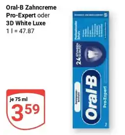 Globus Oral-B Zahncreme Pro-Expert oder 3D White Luxe Angebot