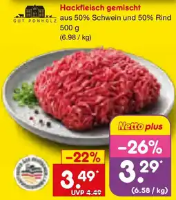 Netto Marken-Discount GUT PONHOLZ Hackfleisch gemischt Angebot