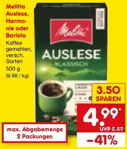 Netto Marken-Discount Melitta Auslese, Harmonie oder Barista Angebot