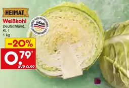 Netto Marken-Discount HEIMAT Weißkohl Angebot