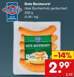 Netto Marken-Discount Wolf Rote Bockwurst Angebot