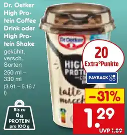 Netto Marken-Discount Dr. Oetker High Protein Coffee Drink oder High Protein Shake Angebot