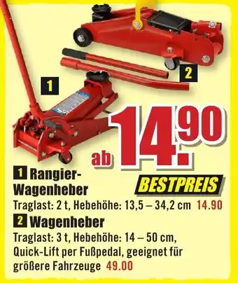 B1 Discount Baumarkt Rangierwagenheber oder Wagenheber Angebot