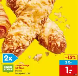 Netto Marken-Discount BACK STUBE Laugenstange mit Käse Angebot