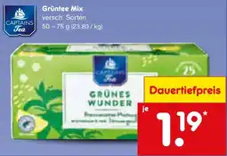Netto Marken-Discount CAPTAINS Tea Grüntee Mix Angebot