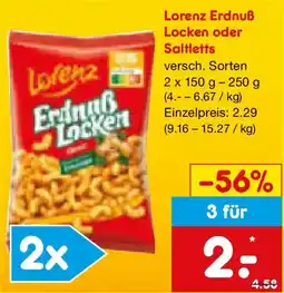 Netto Marken-Discount Lorenz Erdnuß Locken oder Saltletts Angebot