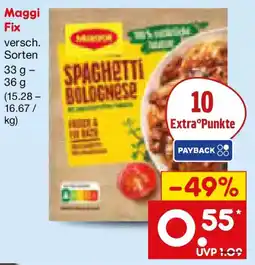 Netto Marken-Discount Maggi Fix SPAGHETTI BOLOGNESE Angebot